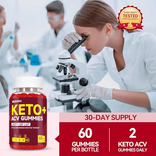 Manewu Keto ACV Gummies Advanced Weight Loss, 1500MG Vegan Low Carb Apple Cider Manewu