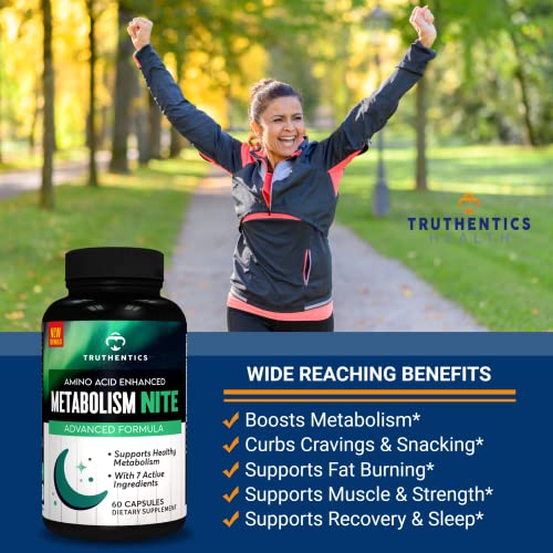 TRUTHENTICS Night Metabolism Booster for Men & Women - Night Time Fat Burner