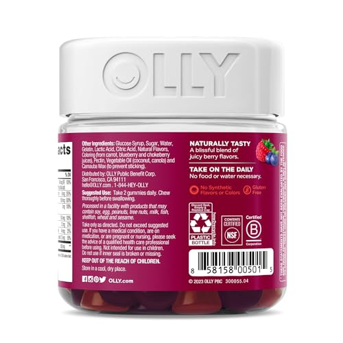 OLLY Women's Multivitamin Gummy, Overall Health and Immune Support OLLY