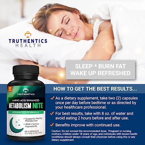 TRUTHENTICS Night Metabolism Booster for Men & Women - Night Time Fat Burner