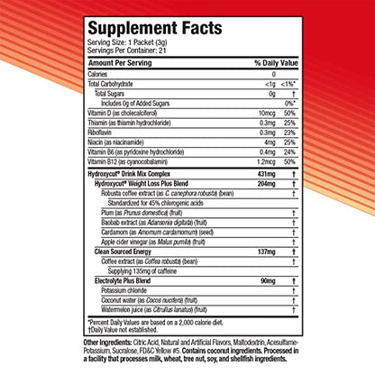 Hydroxycut Drink Mix Weight Loss Supplements, Lemonade, 21 Count (Pack of 1)