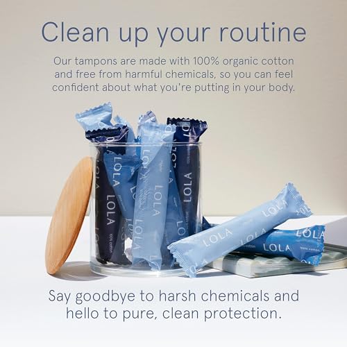 LOLA Organic Cotton Tampons, 8 Count - Tampons Regular, Period Feminine Hygiene Products