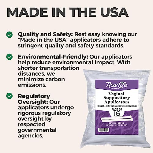 NewLife Naturals Disposable Plastic Vaginal Suppository Applicators - Fits Most Boric Acid Suppositories NewLife Naturals