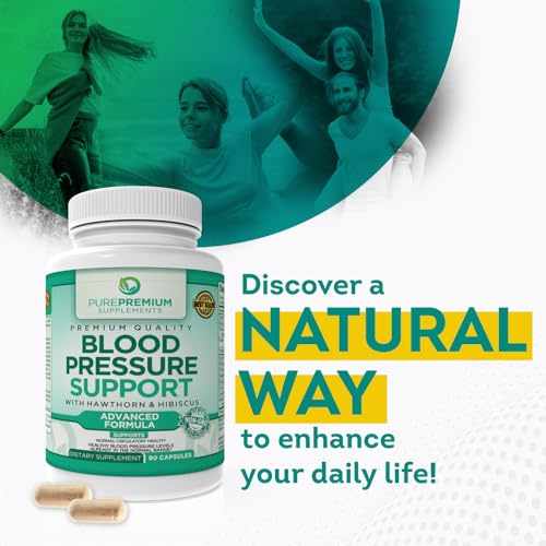 PurePremium Blood Pressure Support Supplement with Hawthorn, Hibiscus & Garlic Extract PurePremium Supplements