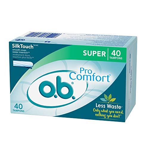 o.b. Pro-Comfort Non-Applicator Tampons, Super Absorbancy, 40 Count (Pack of 1) o.b.