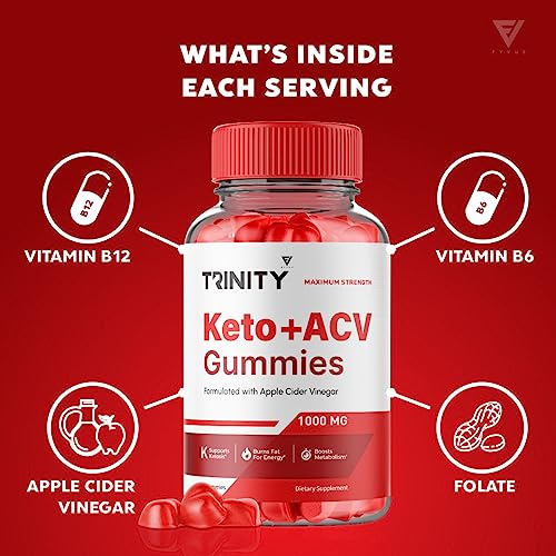 (3 Pack) Trinity Keto, Trinity Keto ACV Gummies - Trinity Keto ACV Gummies Advanced Apple
