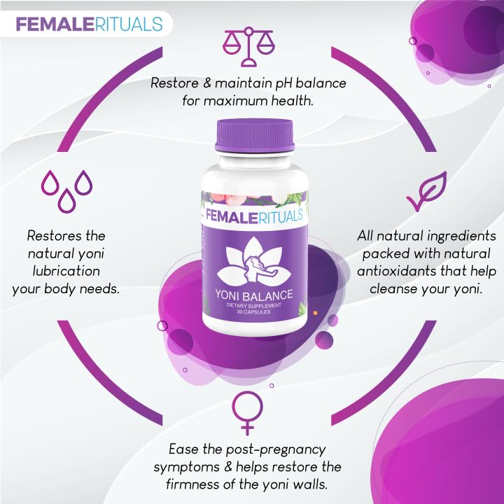 FEMALE RITUALS Yoni Balance Vaginal Tightening Pills 30 Pack - Vaginal Rejuvenation & Vagina Moisturizer FEMALE RITUALS
