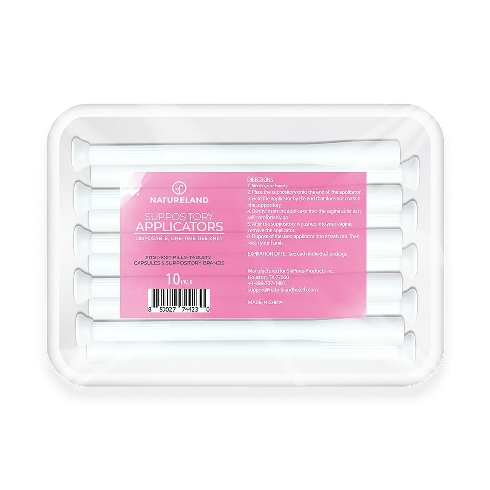 Natureland [40 Count Boric Acid Suppositories 600mg w/ [10 Pack] Vaginal Applicator - Feminine Care Natureland