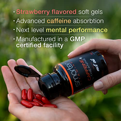 200mg Caffeine Pills - MCT Oil from 100% Coconuts + 100mg L-Theanine, Advanced Energy SmarterVitamins