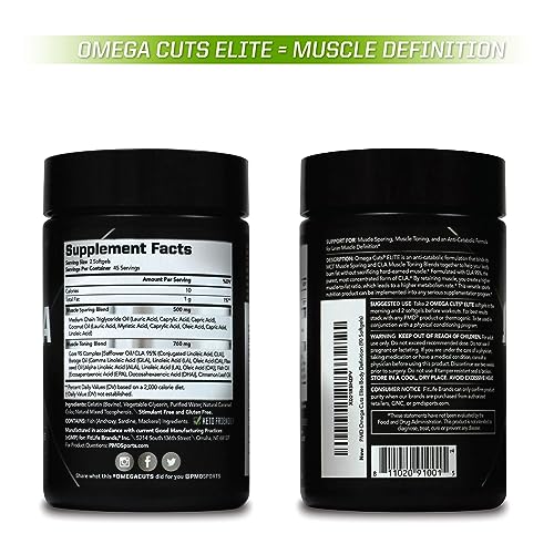 PMD Sports Omega Cuts Elite Fat Loss-Muscle Defining Formula - Omega Fatty Acids PMD