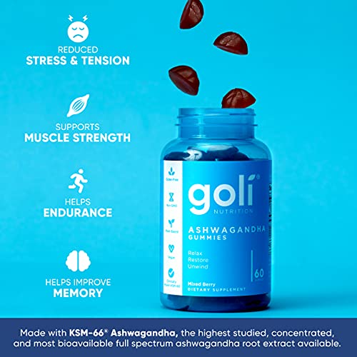 Goli Ashwagandha & Vitamin D Gummy 120 Count - Relax. Restore. Unwind