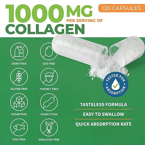 ForestLeaf Multi Collagen Pills with Hyaluronic Acid + Vitamin C, 120 Caps