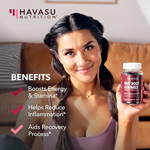 Beet Root + COQ10 Gummies Nitric Oxide Booster for Healthy Energy & Circulation Support HAVASU NUTRITION