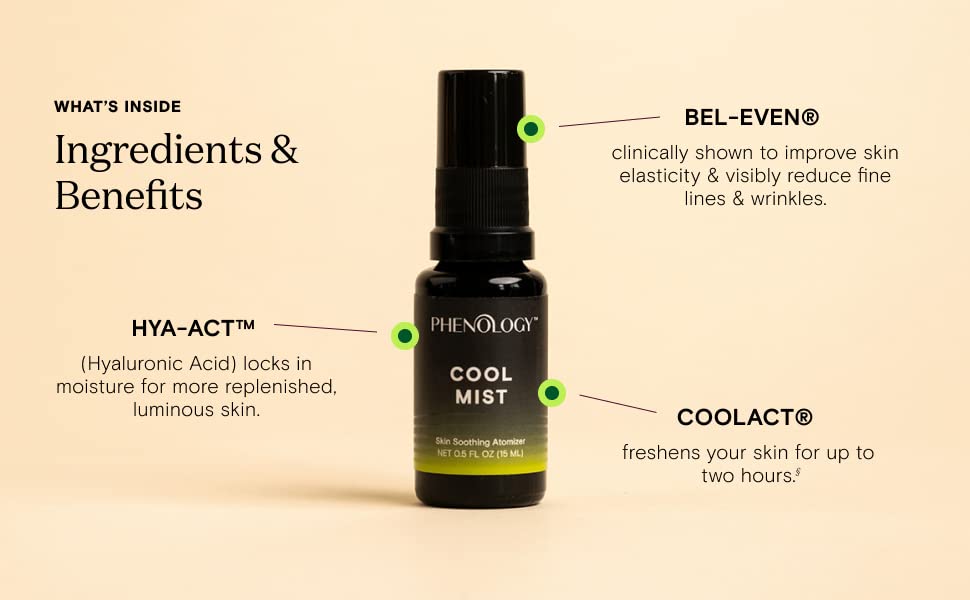 Phenology Menopause Cooling Mist Spray- 0.5 fl oz – Menopause Support for Hot Flashes & Night Sweats Phenology