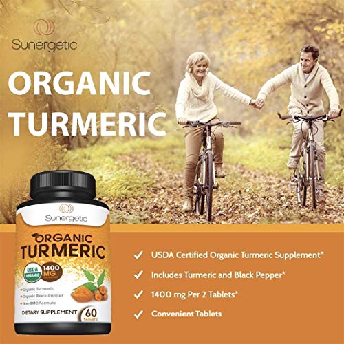 USDA Certified Organic Turmeric Supplement – Includes Organic Turmeric & Organic Black Sunergetic