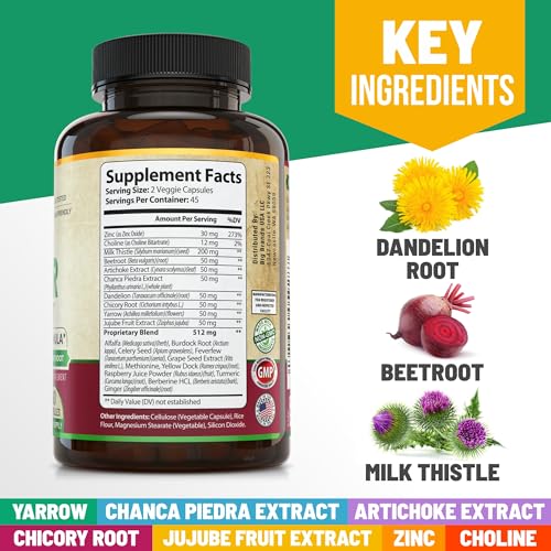 Liver Cleanse Detox & Repair Formula. Liver Support Supplement with Dandelion Root Silymarin