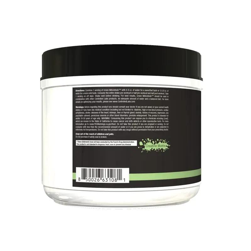 CONTROLLED LABS Green Magnitude Supplement, Synergistic Creatine Formula Powder, Promotes Strength, Stamina, and Performance, (Sour Green Apple, 30 Servings)