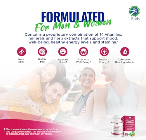 1 Body Adaptogen Complex Supplement with Ashwagandha