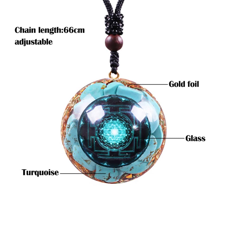 Day Day Up Turquoise Orgonite Pendant Healing Crystal jewelry Orgone Yoga Necklace Reiki Spiritual Day Day Up
