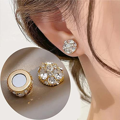 Dorina Ear Acupressure Magnetherapy Detoxi Earrings Set,Magnetic Lymphatic Cubic Zirconia