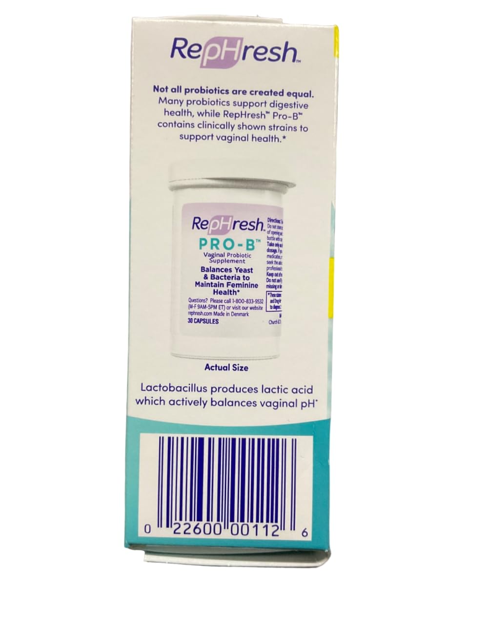 RepHresh Pro-B Probiotic Feminine Supplement FamilyValue 3Pack (30Count) My Store