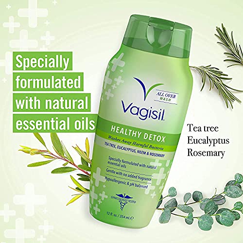 Vagisil Feminine Wash for Intimate Area Hygiene, Healthy Detox, All Over Body Wash for Women Vagisil