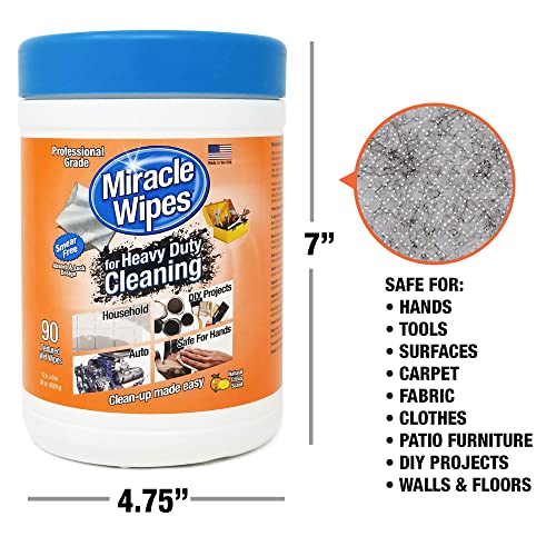 MiracleWipes for Heavy Duty Cleaning (90 Count) - All Purpose Cleaner, Kitchens MiracleWipes