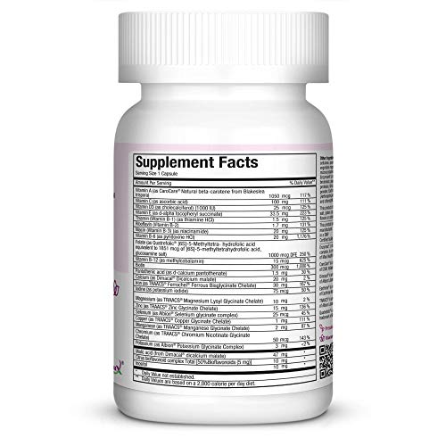 Maxi One Per Day Prenatal Formula with Methylated Folate and Gentle Iron, 60 Count Maxi Health