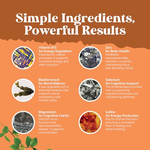 Thyroid Support Natural Complex Supplement Capsules with Vitamin B-12