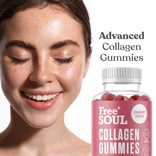 Collagen Gummies, Marine Collagen Supplement with Effective Type 1 Hydrolysed Collagen Peptides Free Soul
