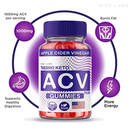 rize labs (2 Pack) Thermo Keto Gummies - ACV for Advanced Weight Loss with Apple Cider rize labs