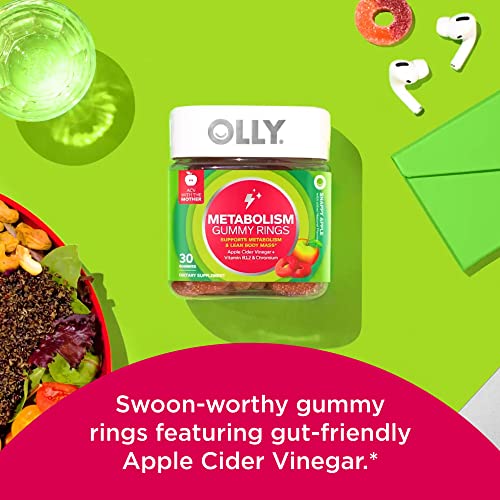 OLLY Metabolism Gummy Rings, Apple Cider Vinegar, Vitamin B12, Chromium, Energy and Digestive Health OLLY