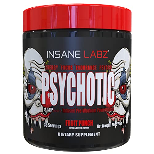 Insane Labz Psychotic, High Stimulant Pre Workout Powder, Extreme Lasting Energy