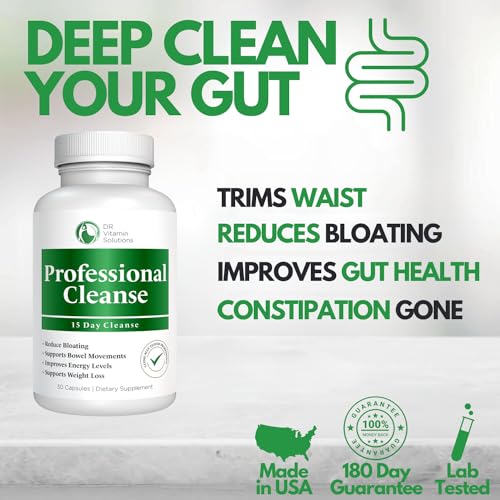 Professional Detox Cleanse for Weight Loss and Belly Fat, 15 Day Colon Cleanse, Body Detox DR VITAMIN SOLUTIONS