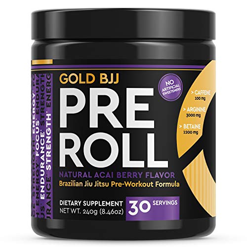 Gold BJJ PreRoll - Jiu Jitsu Pre Workout Supplement for Energy, Focus, and Endurance