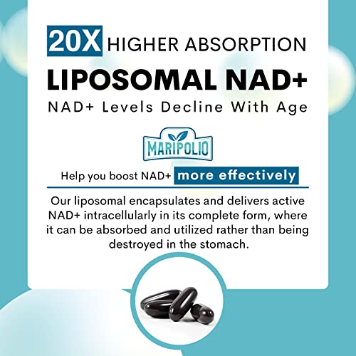 Liposomal NAD+ Supplement 1000 mg | Highest NAD Pontecy | Max Absorption | Pure NAD