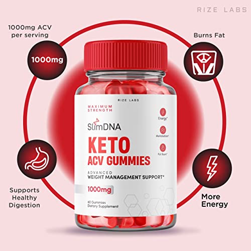 rize labs (3 Pack) SlimDNA Keto Gummies - ACV for Advanced Weight Loss with Apple Cider rize labs