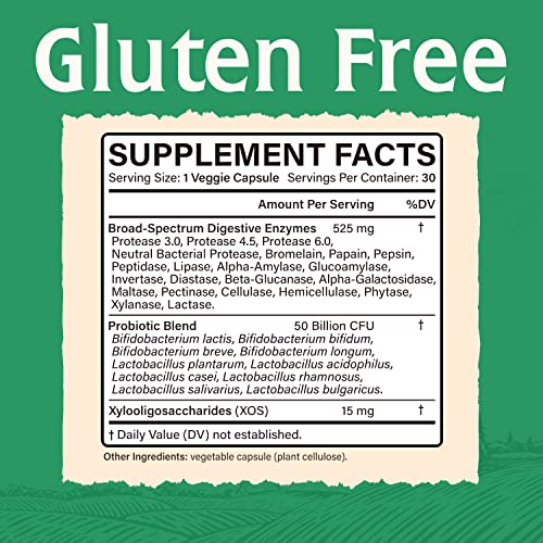 Elixeed Digestive Enzymes Plus Probiotics & Prebiotics, 22 Digestive Enzymes with Amylase