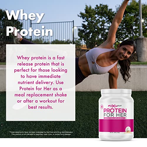 FoxyFit Protein for Her, Caramel Mocha Whey Protein Powder with CLA and Biotin FoxyFit