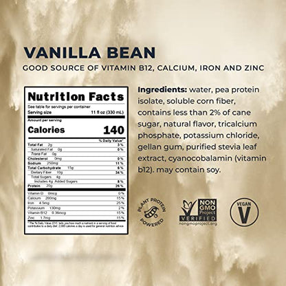 Evolve Plant Based Protein Shake, Vanilla Bean, 20g Vegan Protein, Dairy Free