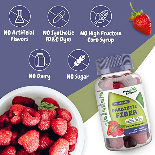 Fiber Prebiotic Gummies Sugar Free, Keto Friendly 2 Pack | Gut Cleansing, Digestive Health