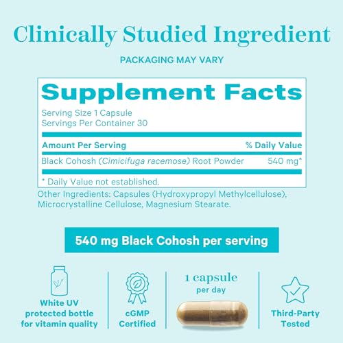 Pink Stork Black Cohosh Supplements for Women - Perimenopause & Menopause Support Pink Stork