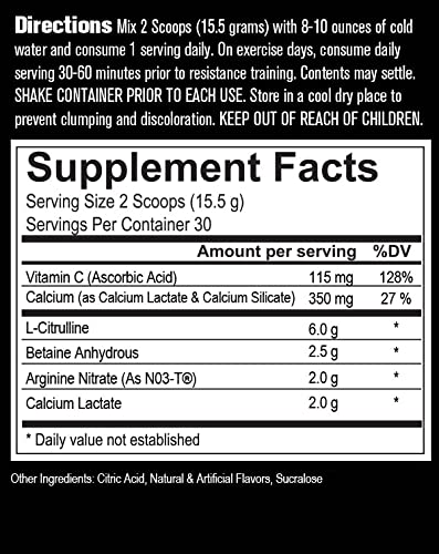VASOBLITZ Award Winning Dual Nitric Oxide Pre Workout with NO3T Arginine Nitrate