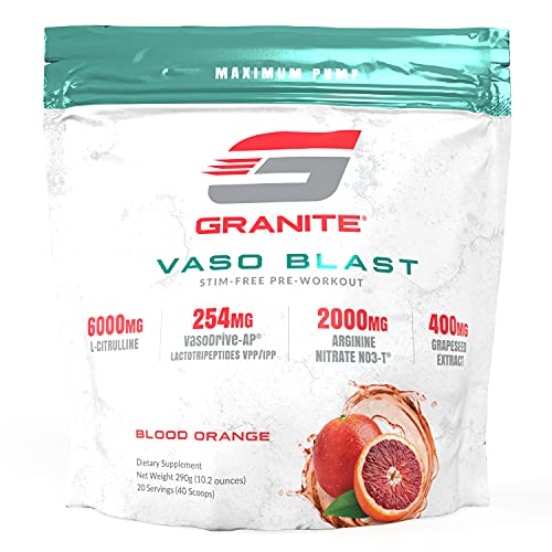 Granite Vaso Blast Advanced 'Stim-Free' Pre-Workout | Supports Vasodialation, NO Conversion