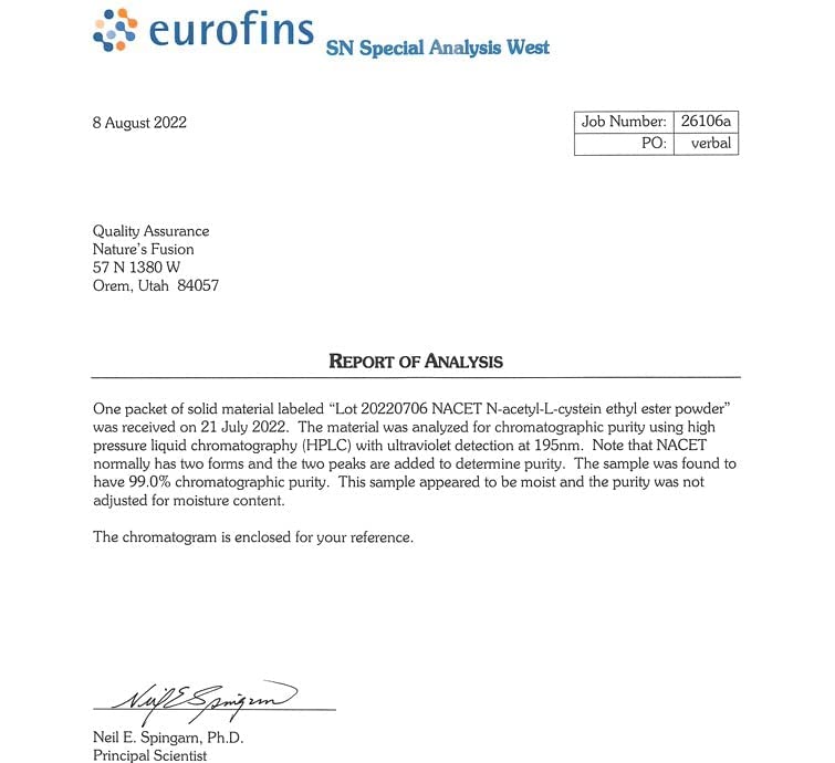 Neuro NAC Supplement 375mg Extra Strength with 1800mg Glycine - N-Acetyl Cysteine Nature's Fusions