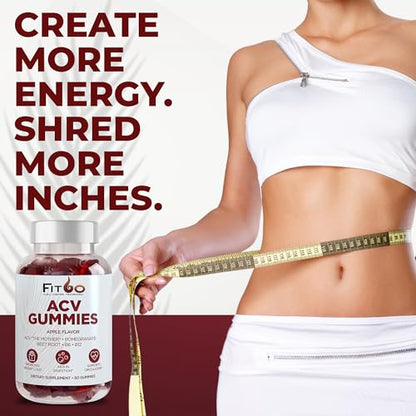 FIT60 Keto Apple Cider Vinegar Gummies with The Mother | Keto ACV Gummies for Advanced Healthy Weight