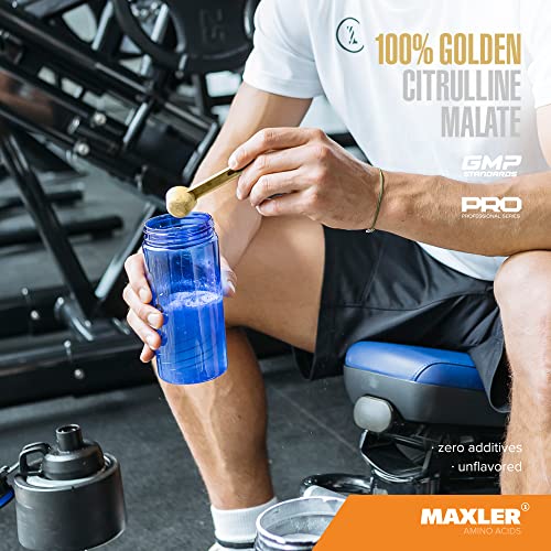 Maxler 100% Golden Citrulline Malate Powder - Vegan L-Citrulline DL-Malate 2:1 Amino Acid - Pre Workout Powder for Endurance & Muscle Recovery- Gluten Free Unflavored Citrulline Malate - 200g
