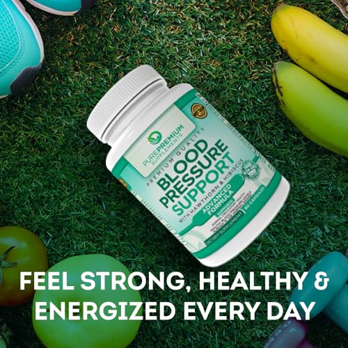 PurePremium Blood Pressure Support Supplement with Hawthorn, Hibiscus & Garlic Extract PurePremium Supplements