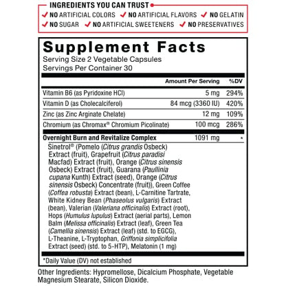 Force Factor LeanFire PM Weight Loss Pills for Women & Men, Fat Burner & Overnight