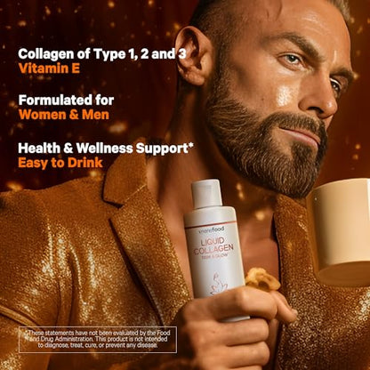 Codeage Liquid Collagen Supplement Chocolate Flavor, Beauty Trim & Glow Liposomal